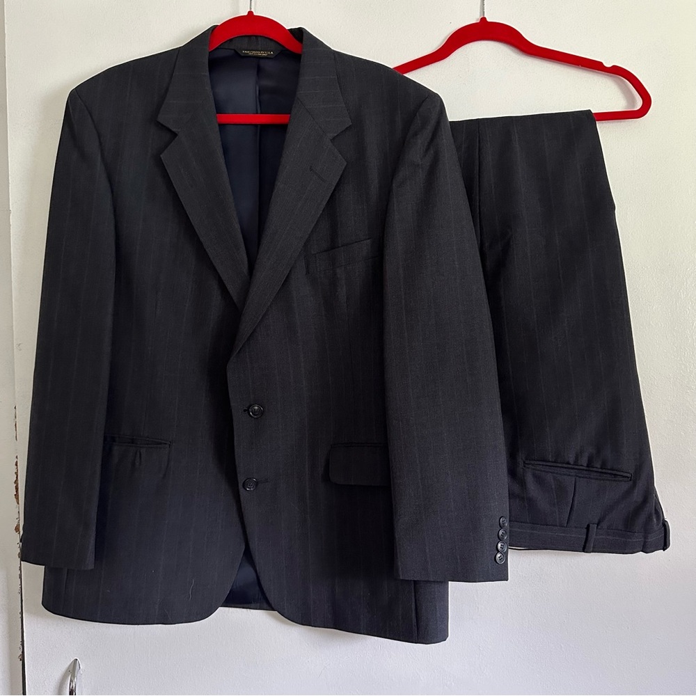 VINTAGE Charcoal Gray Suit Jacket & Pants